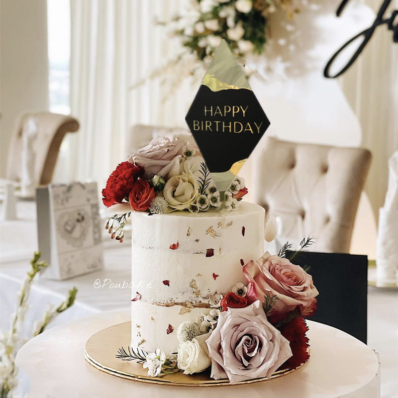 28pcs Blank Hexagon Acrylic Cake Toppers, Personalised Cake Topper, DIY Cake Topper, Cake Topper Blanks for Wedding, Birthday Festival Party Cake Decorations