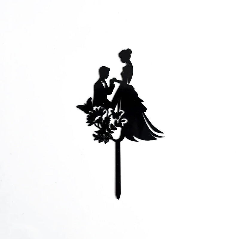 5pcs Acrylic Mr & Mrs Wedding Cake Topper Engagement Cake Decorations Sweet Couple Bride and Groom Cake Topper