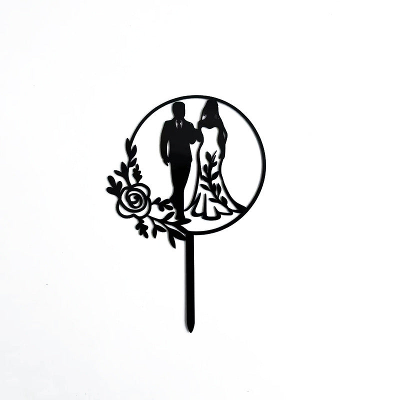 5pcs Acrylic Mr & Mrs Wedding Cake Topper Engagement Cake Decorations Sweet Couple Bride and Groom Cake Topper