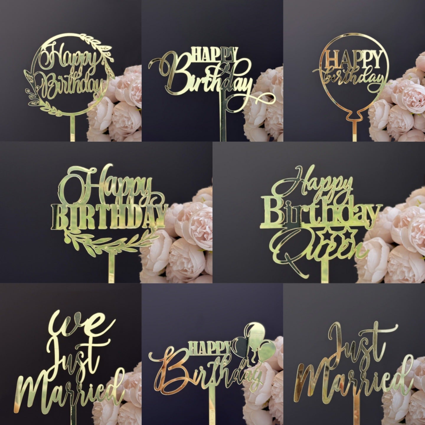 Basic Birthday Cake Topper | Simple Gold/Silver Acrylic Number or Word Toppers, Dishwasher Safe & Reusable, No-Fuss Birthday Party Essentials