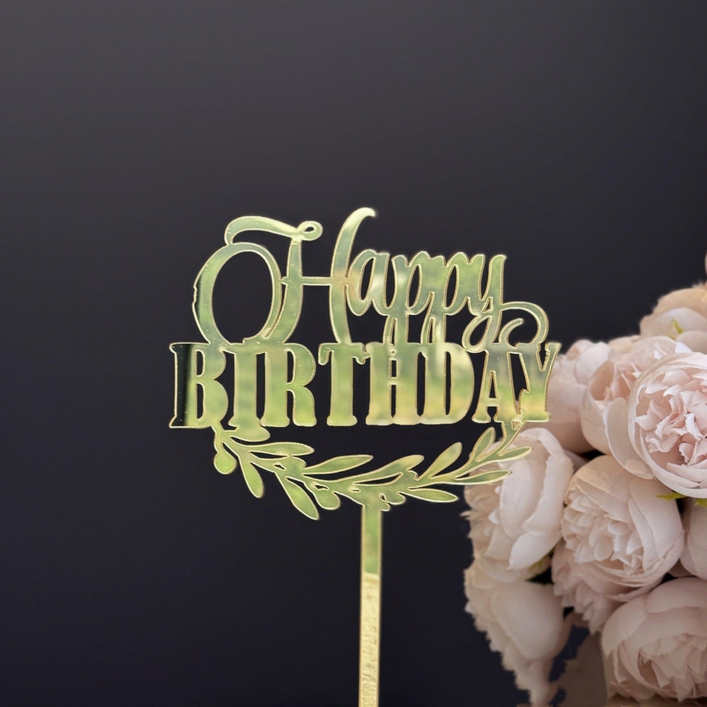 Basic Birthday Cake Topper | Simple Gold/Silver Acrylic Number or Word Toppers, Dishwasher Safe & Reusable, No-Fuss Birthday Party Essentials