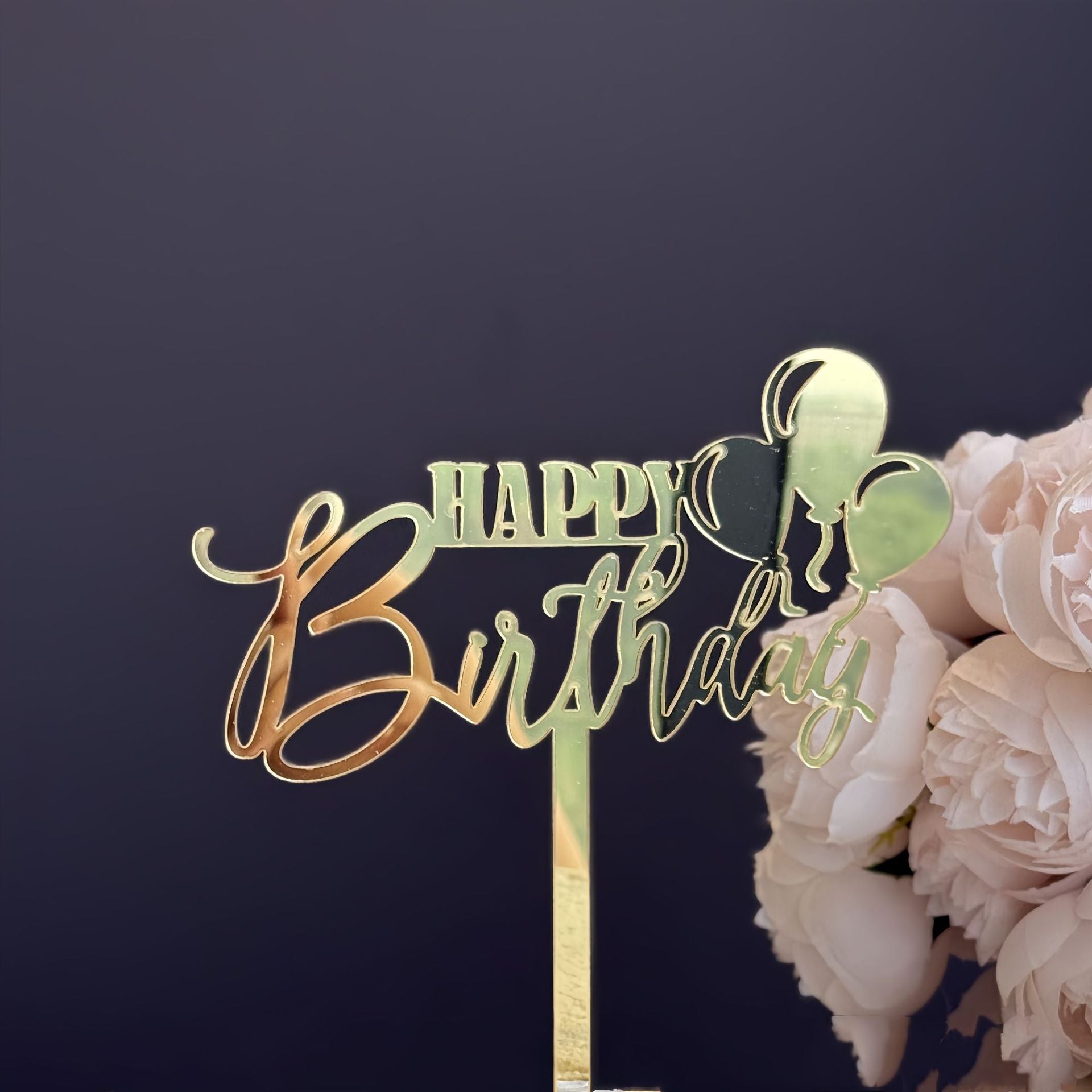 Basic Birthday Cake Topper | Simple Gold/Silver Acrylic Number or Word Toppers, Dishwasher Safe & Reusable, No-Fuss Birthday Party Essentials