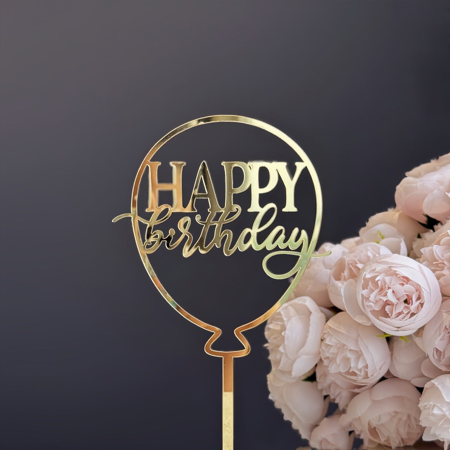 Basic Birthday Cake Topper | Simple Gold/Silver Acrylic Number or Word Toppers, Dishwasher Safe & Reusable, No-Fuss Birthday Party Essentials