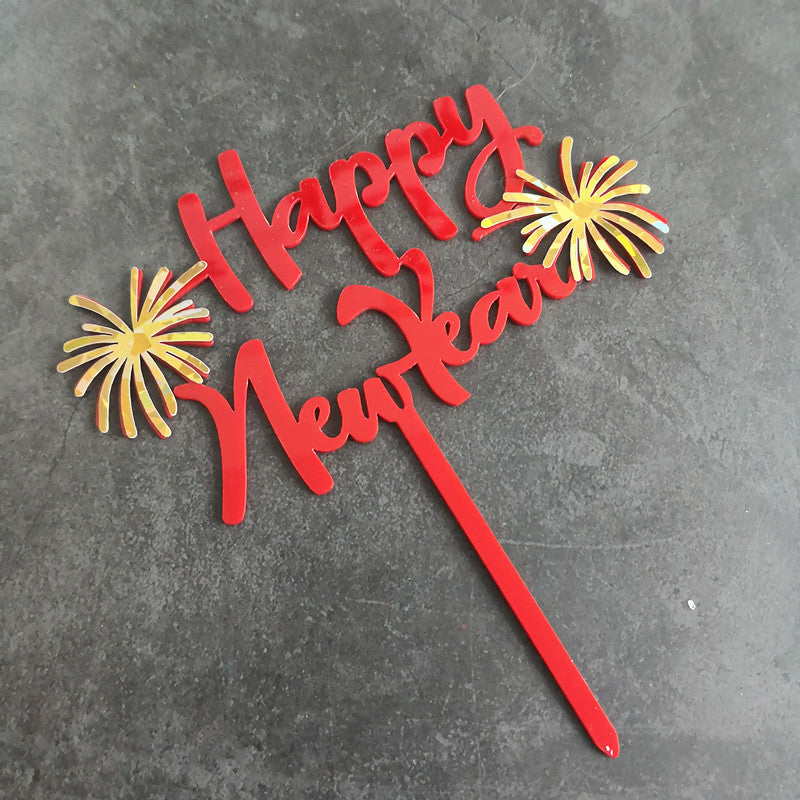 24pc Happy New Year Acrylic Cake Topper Cheers To The New Year Cake Toppers Hello 2024 Cake Decoration Cheers 2024 Gold Cake Decorations Cake Decor for 2024 New Years Eve Cake Supplies