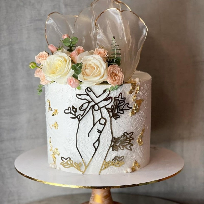 4pcs Romantic Proposal Cake Topper - Wedding Acrylic Side Decor for Couples