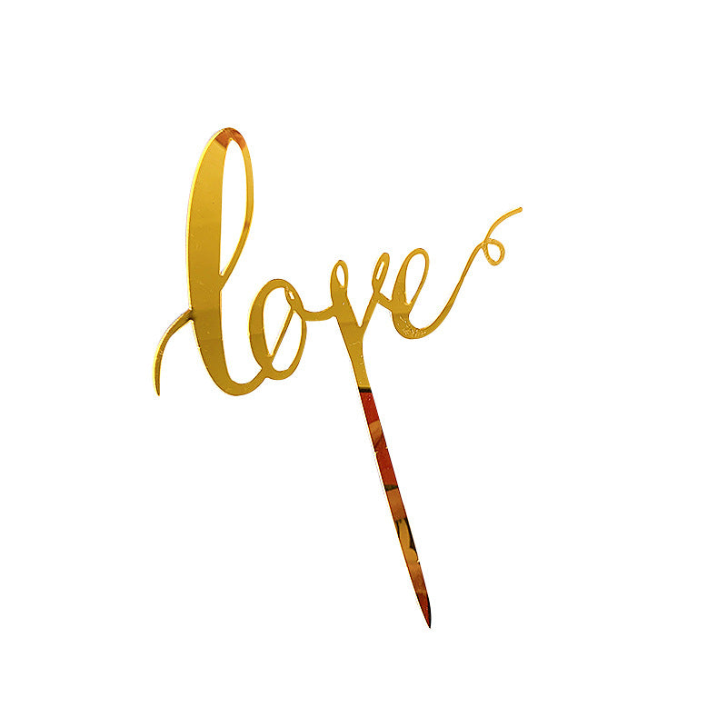 Love Wedding Cake Topper, Metal Alloy Anniversary Bridal Shower Engagement Parties Decoration Gift Ideas, Gold