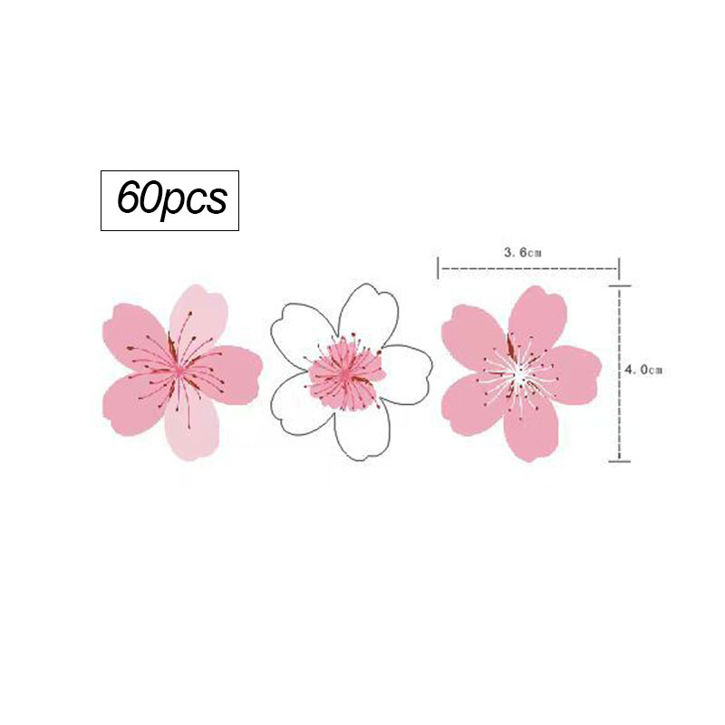 Spring Sakura Blossom Set | 60 Edible Wafer Paper Cherry Flowers with Gradient Petals, Japanese Garden-Inspired Cake Decor, Delicate Falling Petal Effect for Dessert Tables