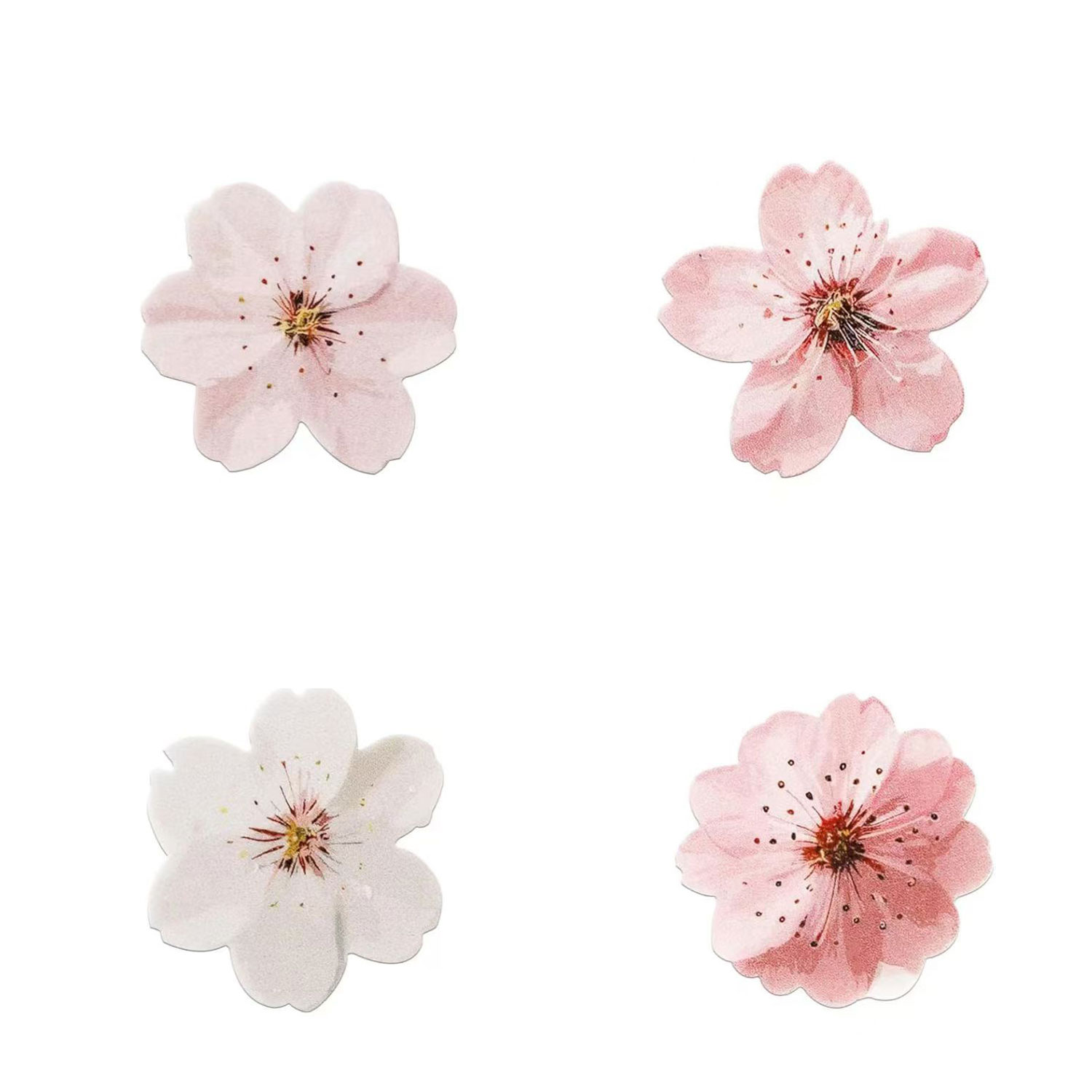 Spring Sakura Blossom Set | 60 Edible Wafer Paper Cherry Flowers with Gradient Petals, Japanese Garden-Inspired Cake Decor, Delicate Falling Petal Effect for Dessert Tables