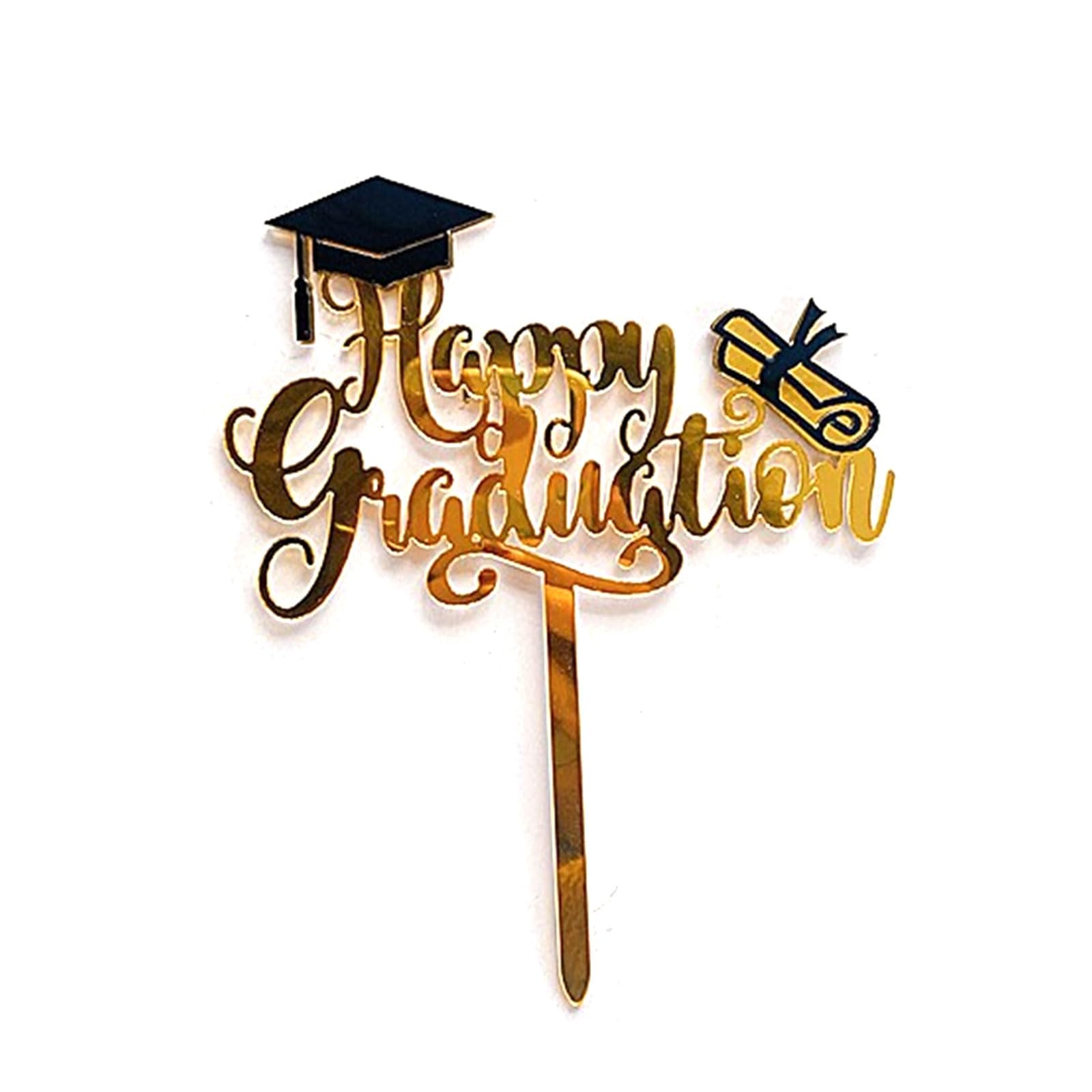 Class of 2026 Graduation Cake Toppers | Acrylic Cake Decor with Adjustable Centerpiece Sticks, High School & College Celebration Party Supplies