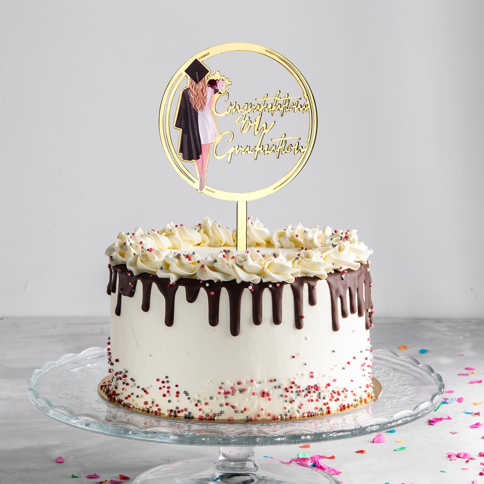 Congratulations 2026 Graduation Topper | Class of 2026 Cake Decor for High School & College Parties, Grad Celebration Cake Decoration