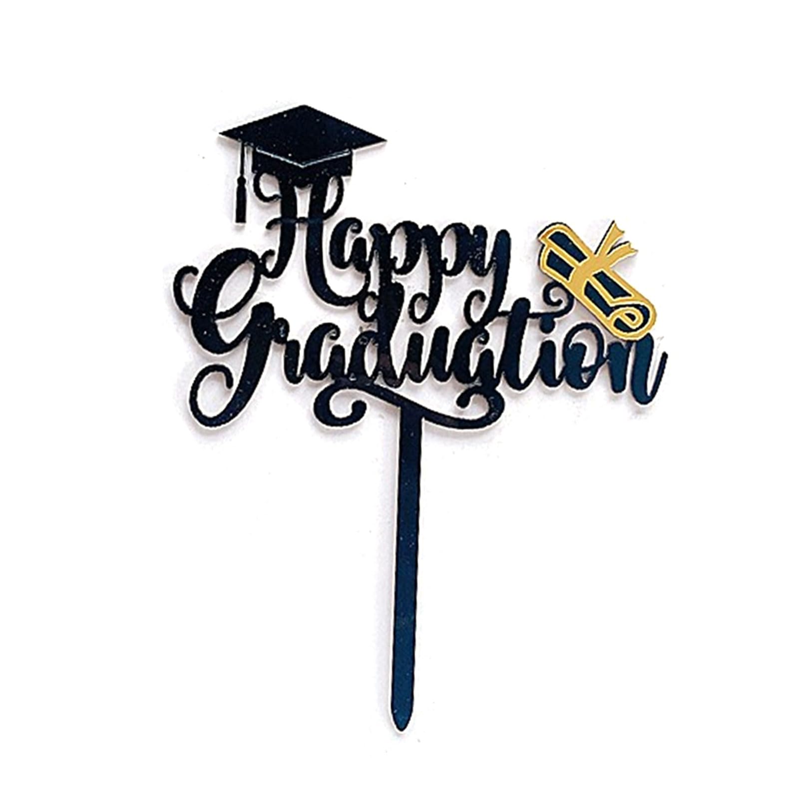 Class of 2026 Graduation Cake Toppers | Acrylic Cake Decor with Adjustable Centerpiece Sticks, High School & College Celebration Party Supplies