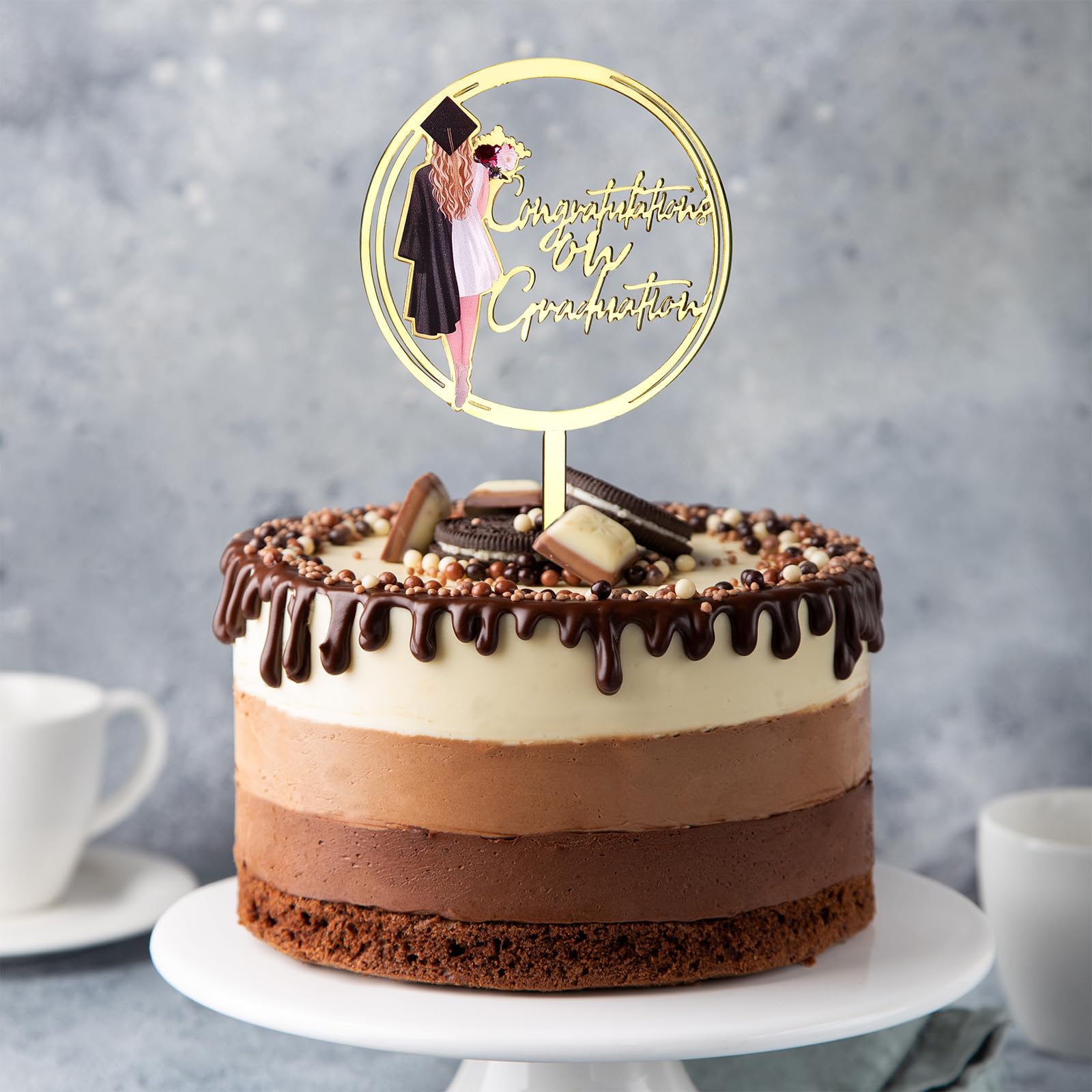 Congratulations 2026 Graduation Topper | Class of 2026 Cake Decor for High School & College Parties, Grad Celebration Cake Decoration