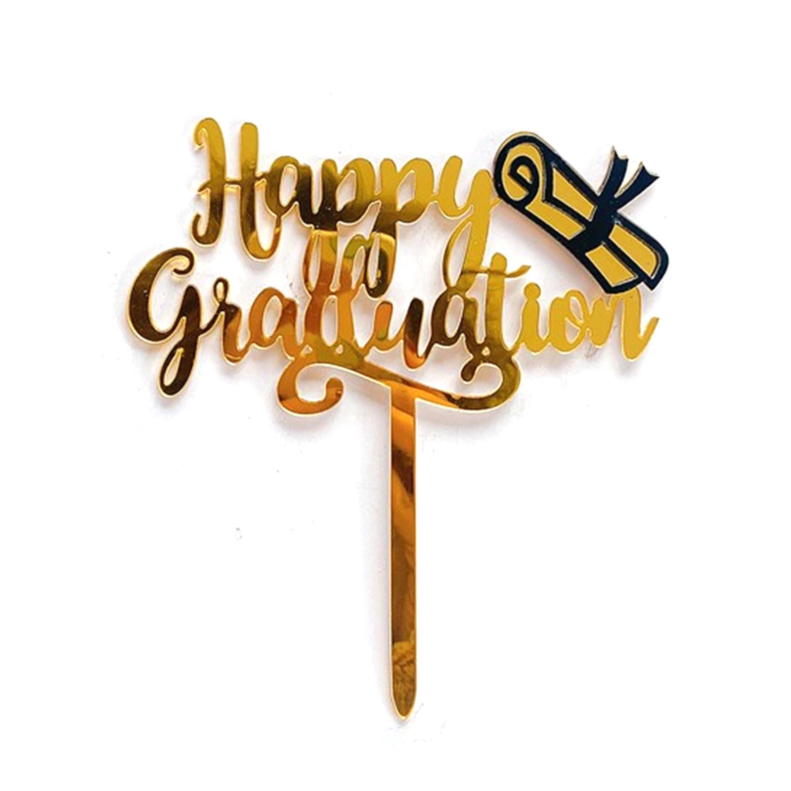 Class of 2026 Graduation Cake Toppers | Acrylic Cake Decor with Adjustable Centerpiece Sticks, High School & College Celebration Party Supplies