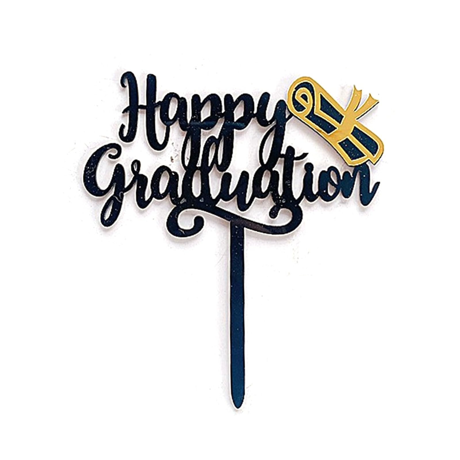 Class of 2026 Graduation Cake Toppers | Acrylic Cake Decor with Adjustable Centerpiece Sticks, High School & College Celebration Party Supplies