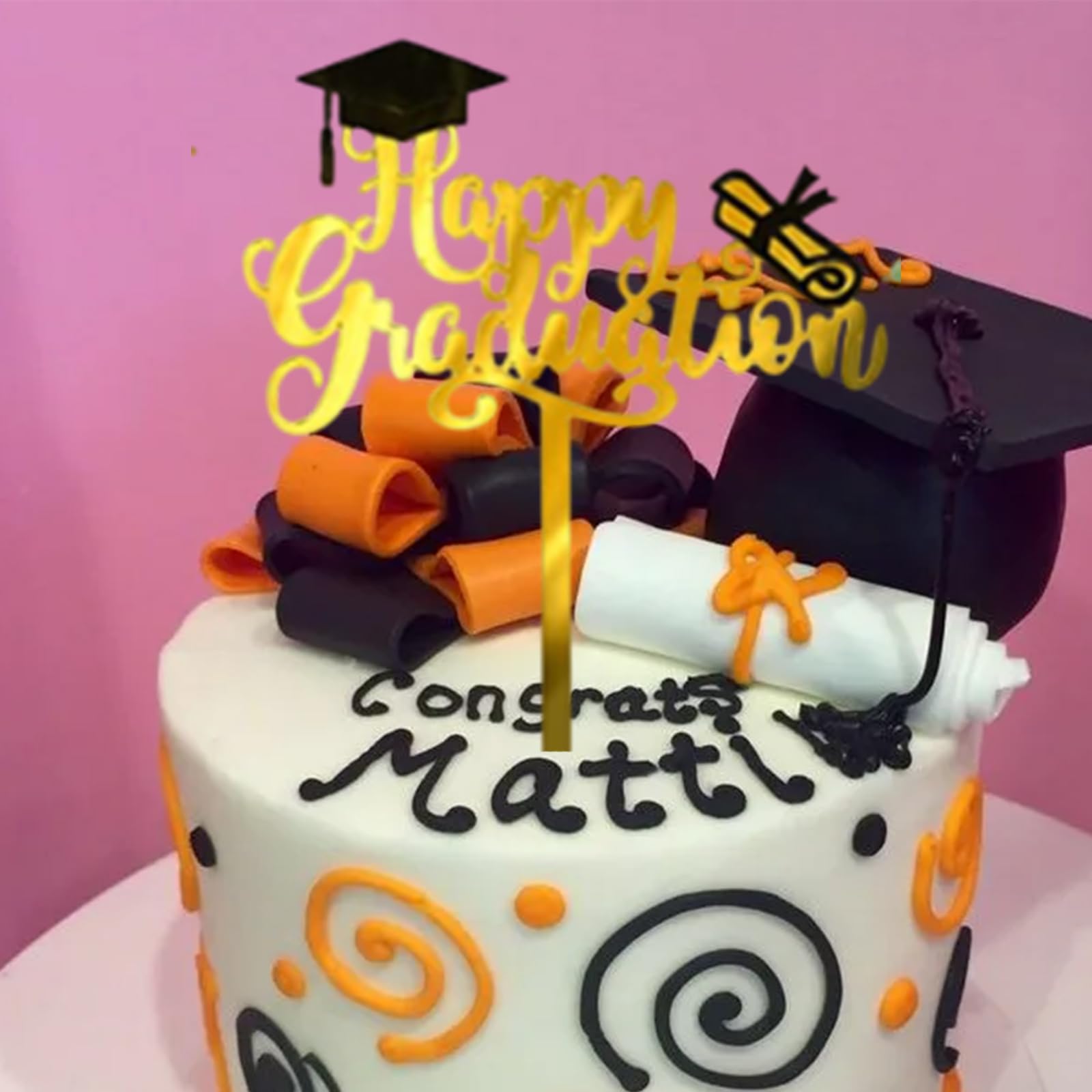 Class of 2026 Graduation Cake Toppers | Acrylic Cake Decor with Adjustable Centerpiece Sticks, High School & College Celebration Party Supplies