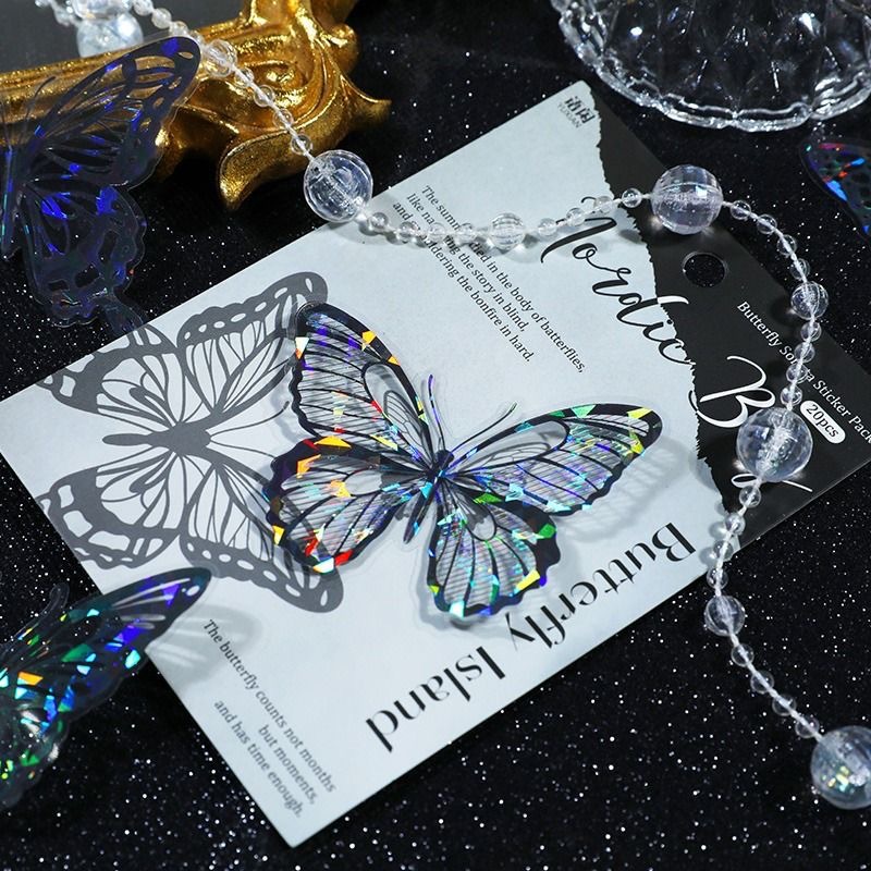 3D Hot Stamping PET Shell Gloss Butterfly Stickers - DIY Cake Decorations, Party Supplies & Cake Toppers for Butterfly Themed Events