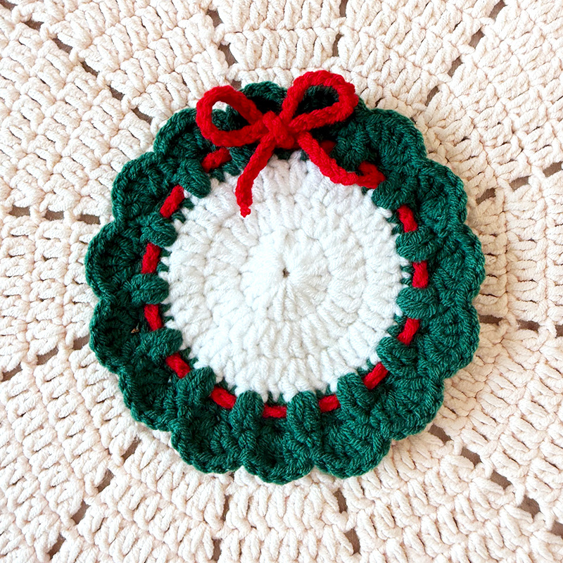 Handmade Crochet Flower Coaster Rose Lily Tulip Cup Pad Table Decor