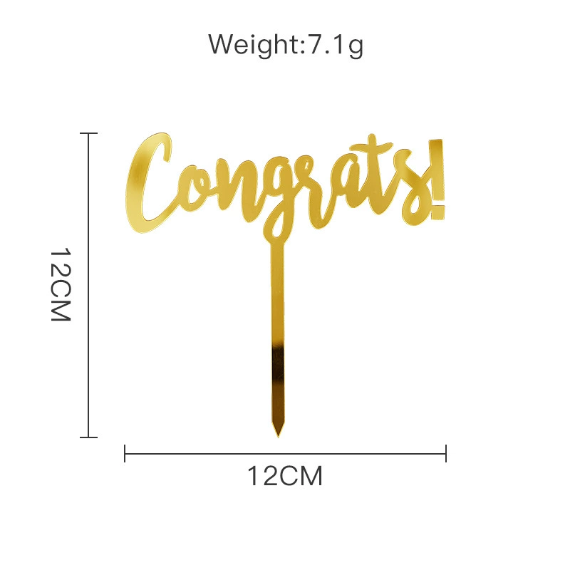 Graduation Cake Topper, UV Printed Acrylic Graduation Party Cake Decorations (Assorted Designs)