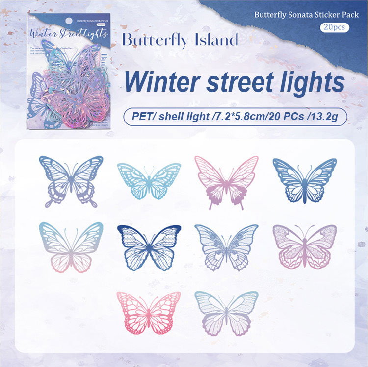 3D Hot Stamping PET Shell Gloss Butterfly Stickers - DIY Cake Decorations, Party Supplies & Cake Toppers for Butterfly Themed Events