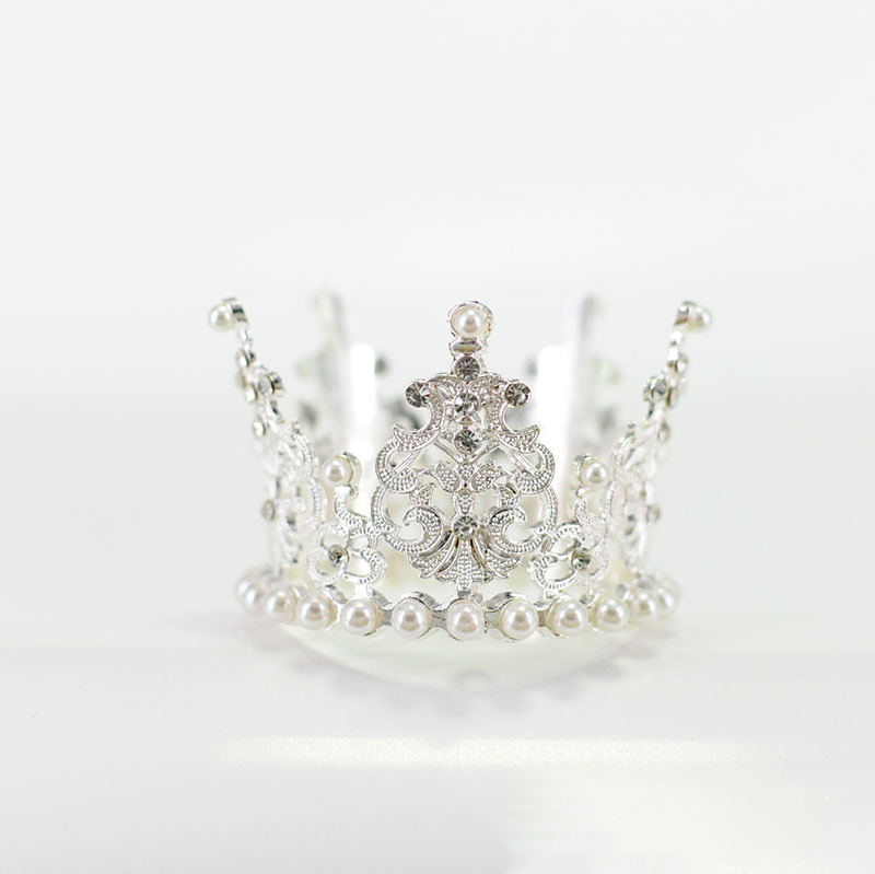 Full Diamond Pearl Bridal Large Crown - New Style Adult Wedding Headpiece, Reusable as Birthday Baking Cake Decoration