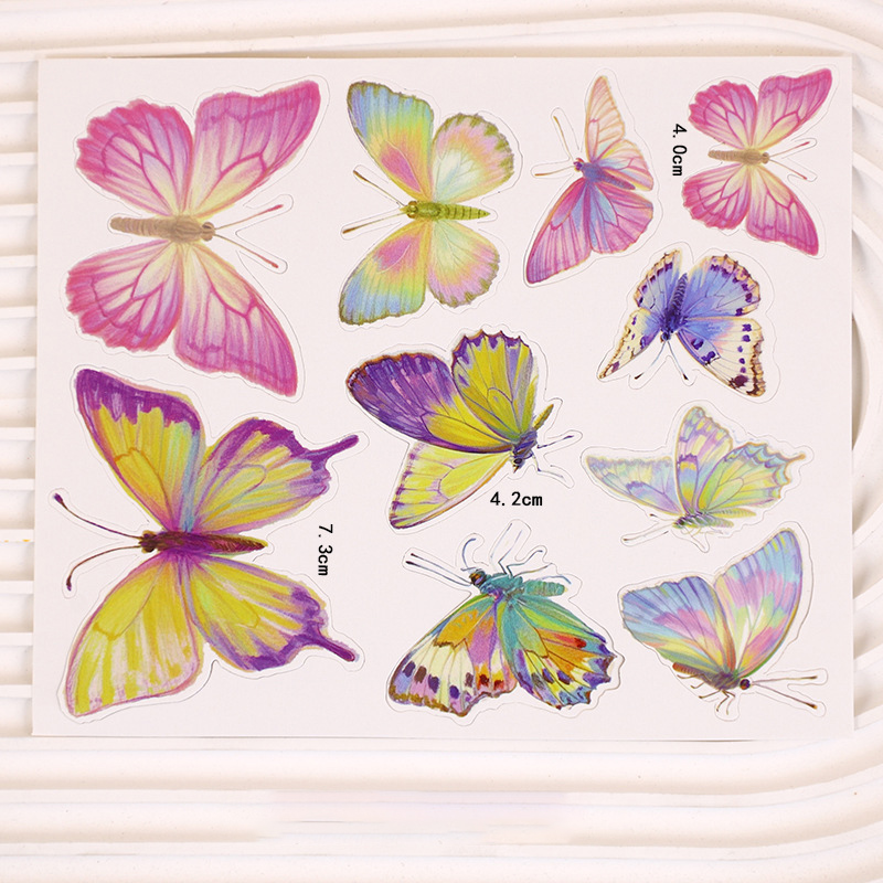 DIY Colorful Glittering Gold-Foil Butterflies & Wave Flags - Baking Toppers for Birthday Cakes, Perfect for Decorating Internet-Famous Dessert Tables