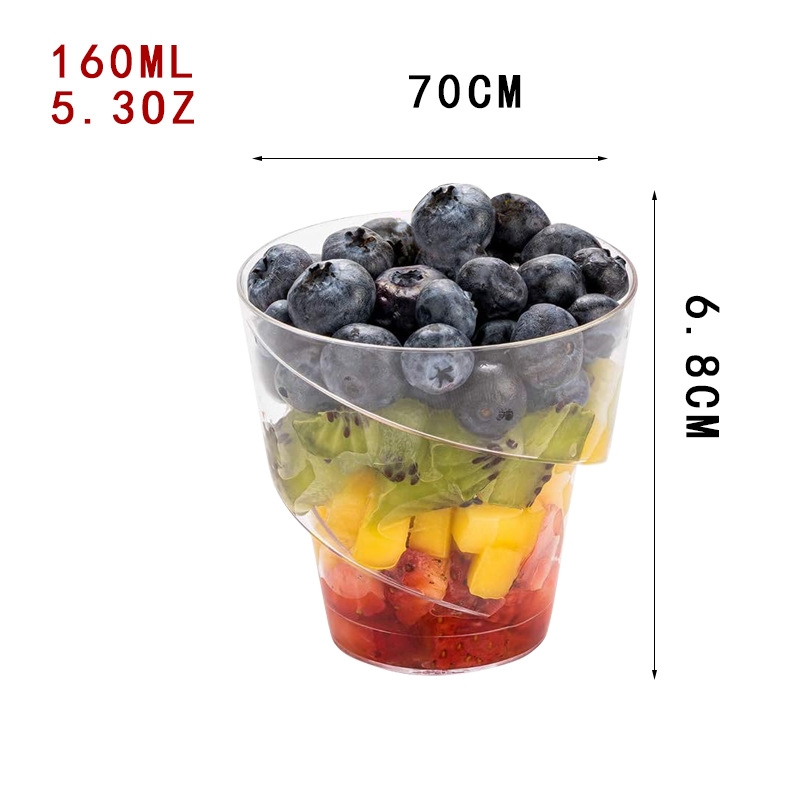 Disposable Plastic Trapezoidal Dessert Cups Gold Mousse Cup Ice Cream Cup Parfait Cup Chocolate Dessert Cup with Spoons