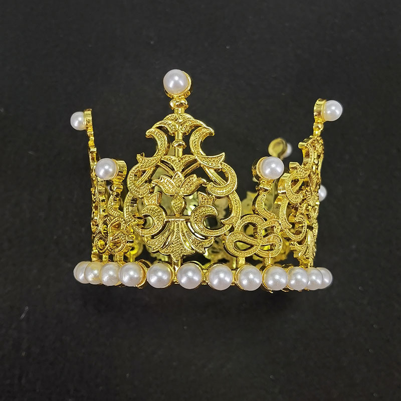 Full Diamond Pearl Bridal Large Crown - New Style Adult Wedding Headpiece, Reusable as Birthday Baking Cake Decoration