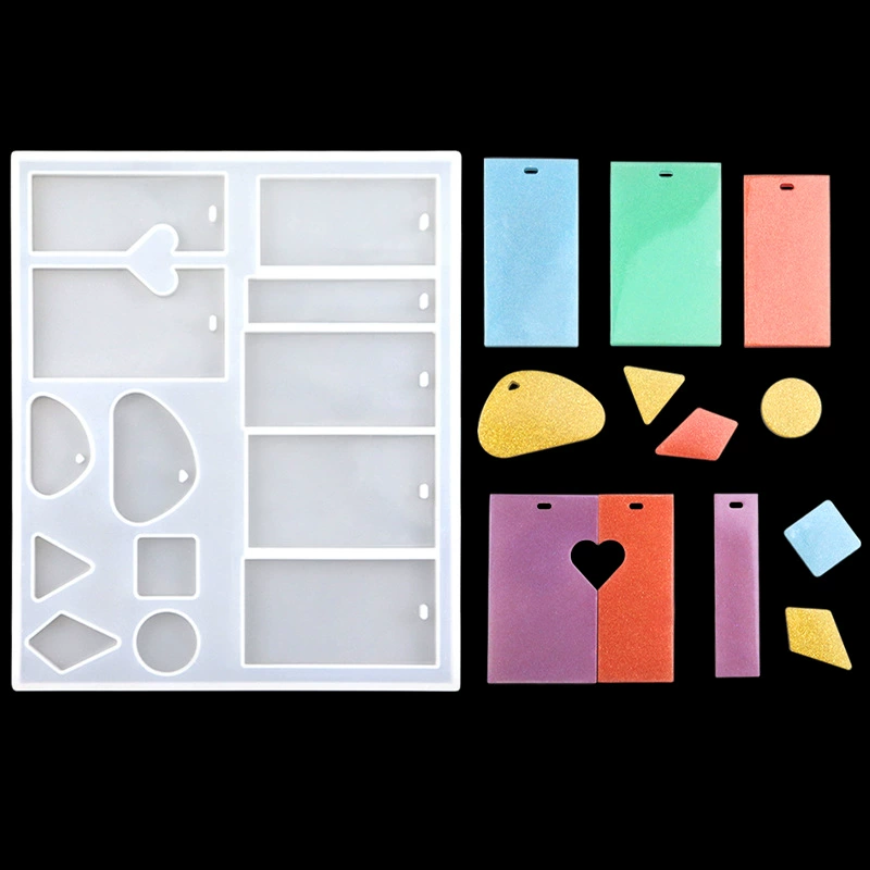 13 Cavity Multi Shapes Pendant Silicone Mold, DIY Resin Epoxy Casting Mould for Jewelry, Chocolate, Handmade Crafts Making