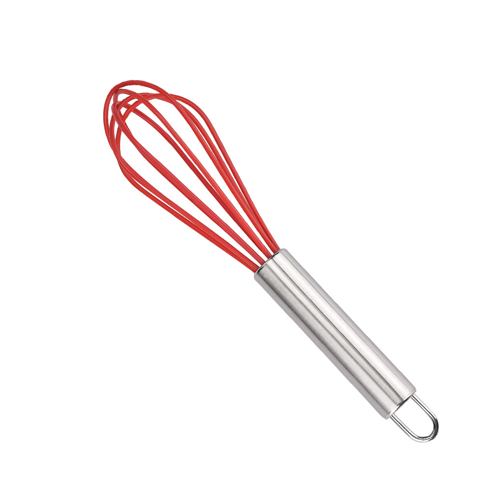 Stainless Steel Handle Silicone Whisk - 8/10/12 Inch Heat Resistant Kitchen Mixer