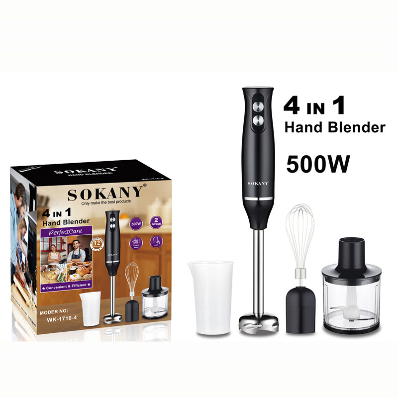 4 in 1 Hand Blender Electric Immersion Stick Mixer Whisk Egg Beater Baby Food Maker 500W Multifunctional Kitchen Appliance