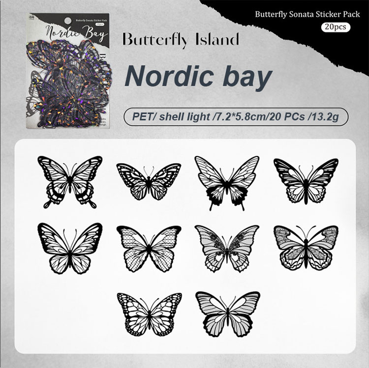 3D Hot Stamping PET Shell Gloss Butterfly Stickers - DIY Cake Decorations, Party Supplies & Cake Toppers for Butterfly Themed Events