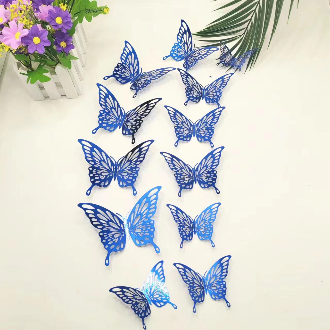 Shimmering Butterfly Magic: Metallic Decor for Your Walls & Cakes, 12-Piece Set in 11 Colors