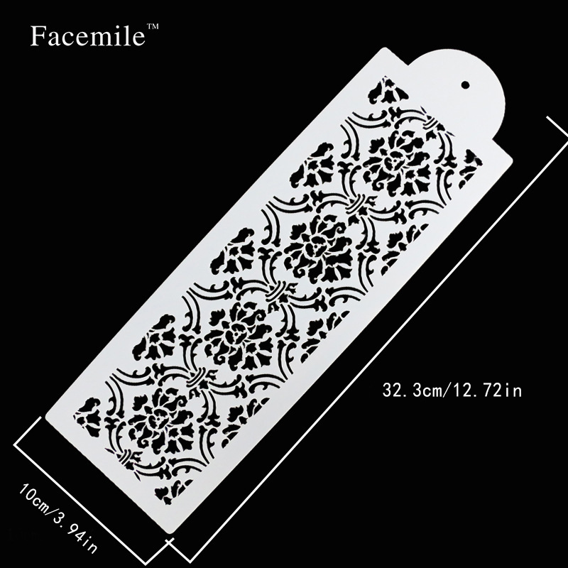 Cake Stencils Set, Lace & Floral Border Templates, 4-Piece Fondant Embossing Molds for Dessert Decorating, Spray & Airbrush Cake Stencils