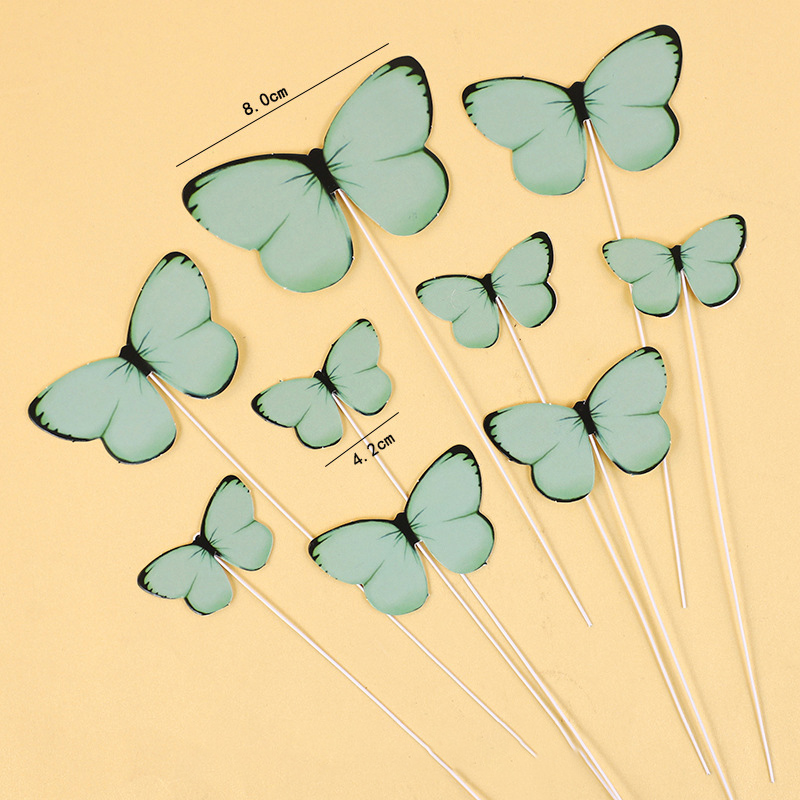 DIY Colorful Glittering Gold-Foil Butterflies & Wave Flags - Baking Toppers for Birthday Cakes, Perfect for Decorating Internet-Famous Dessert Tables