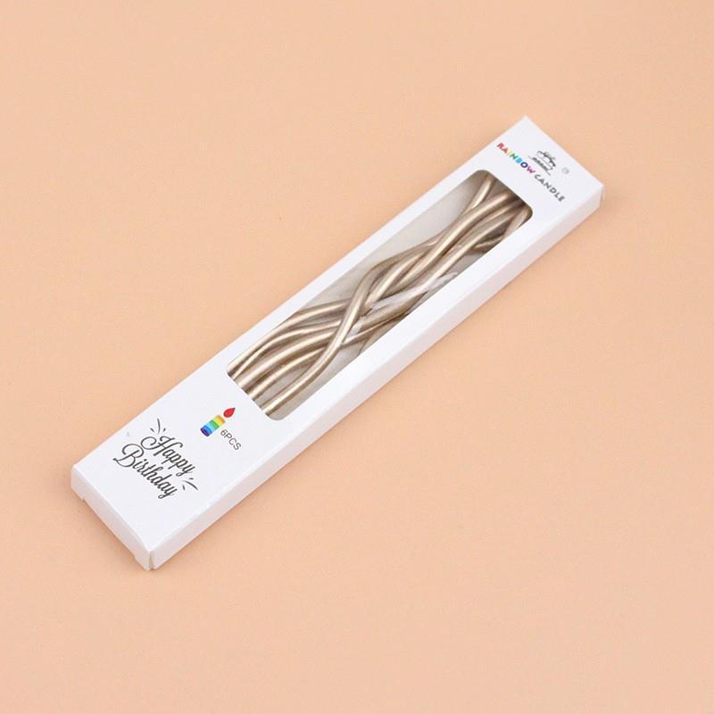 Creative Bent Cake Candles | Electroplated 5-Color Vintage Candle Toppers | Birthday Party Dessert Table Decoration