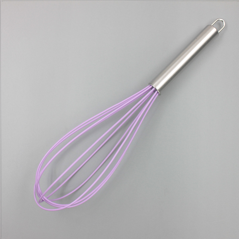 Stainless Steel Handle Silicone Whisk - 8/10/12 Inch Heat Resistant Kitchen Mixer