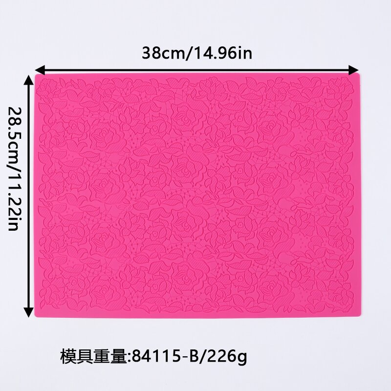 Lace Silicone Fondant Mold, Wedding Cake Border Decorating Tool, Hollow Pattern Chocolate Lace Mat for Dessert Edging