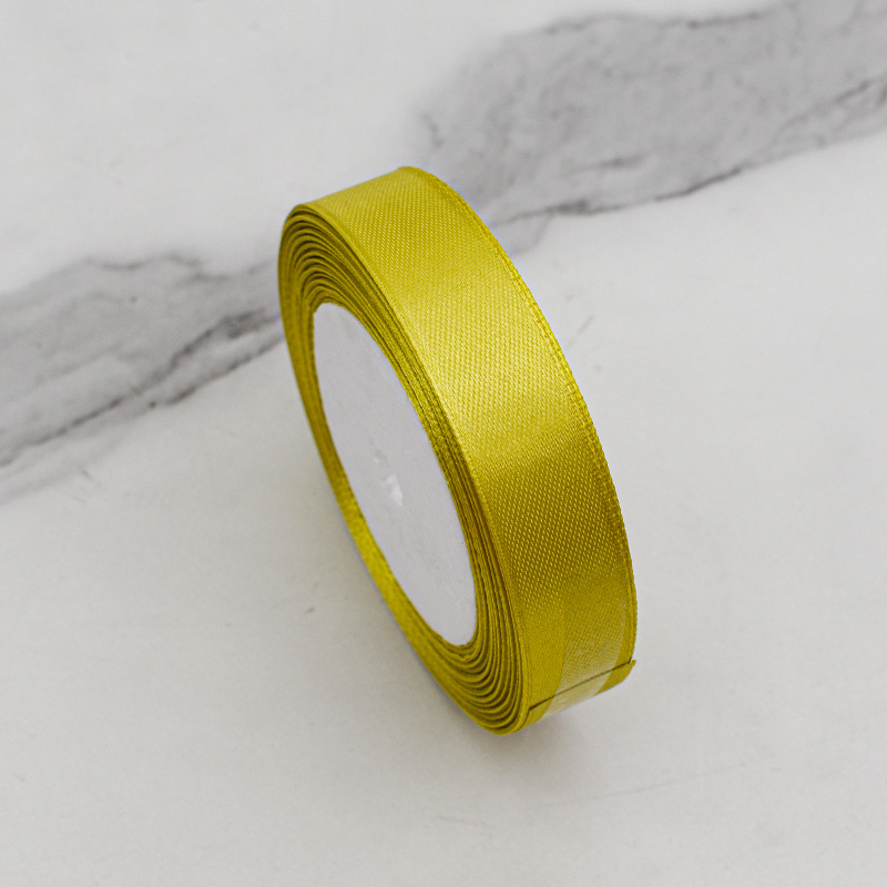2cm Wide Satin Ribbon Roll Solid Color Gift Wrapping Ribbon for Flower Bouquet Baking Packaging DIY Bow Wedding Party Decoration Ribbon