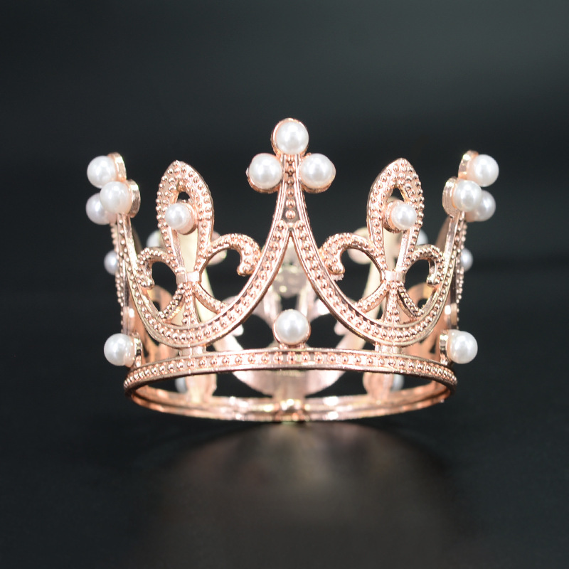 Round Bridal Tiara European Design - Full Crown Hair Accessory for Bride, Flower Girl Hair Decoration, Birthday Cake Topper & Gift Option