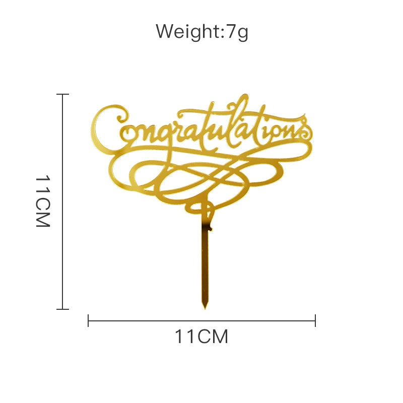 Graduation Cake Topper, UV Printed Acrylic Graduation Party Cake Decorations (Assorted Designs)