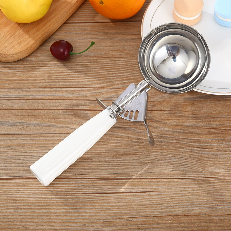 Stainless Steel Trigger Ice Cream Scoop, Professional Metal Scooper with Trigger Release