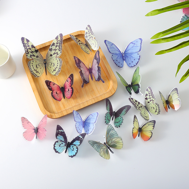 Lifelike 3D Butterfly Stickers: Dual-Purpose Wall Art & Cake Toppers, Premium PVC Material