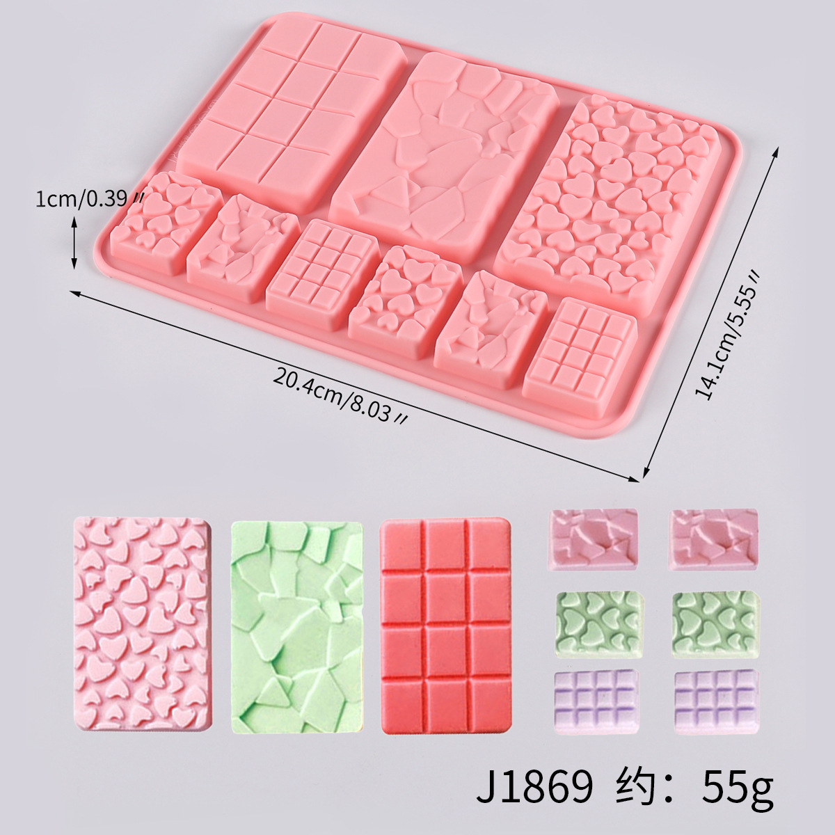 DIY Silicone Chocolate Bar Molds - Building Block & Geometric Pattern Molds for Fondant, Cake Decorating & Baking
