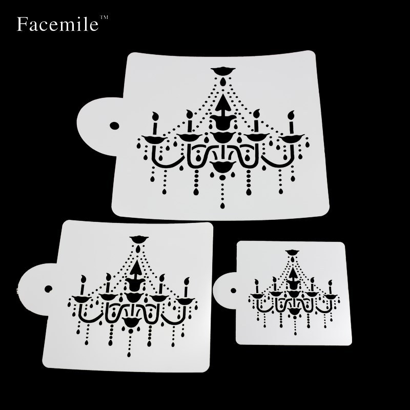Cake Stencils Set, Lace & Floral Border Templates, 4-Piece Fondant Embossing Molds for Dessert Decorating, Spray & Airbrush Cake Stencils