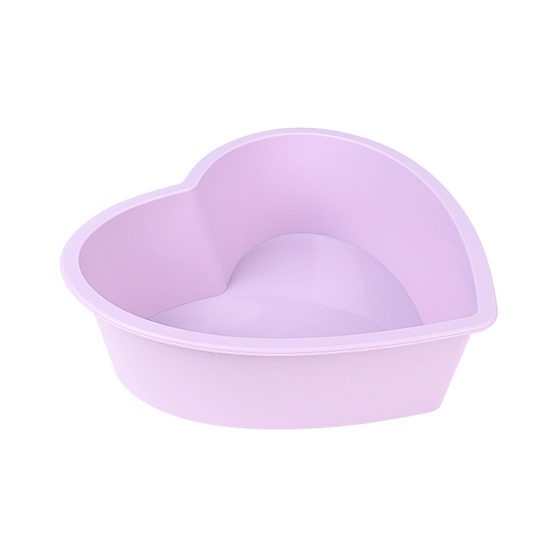 6 Inch Heart Shaped Silicone Cake Pan Non-Stick Food Grade Chiffon Mousse Baking Mold Oven Safe Valentine’s Day Dessert Baking Tool