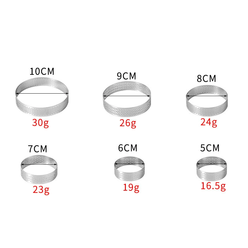 Perforated Stainless Steel Mousse Ring, Round Square Cake Baking Mold Multiple Sizes