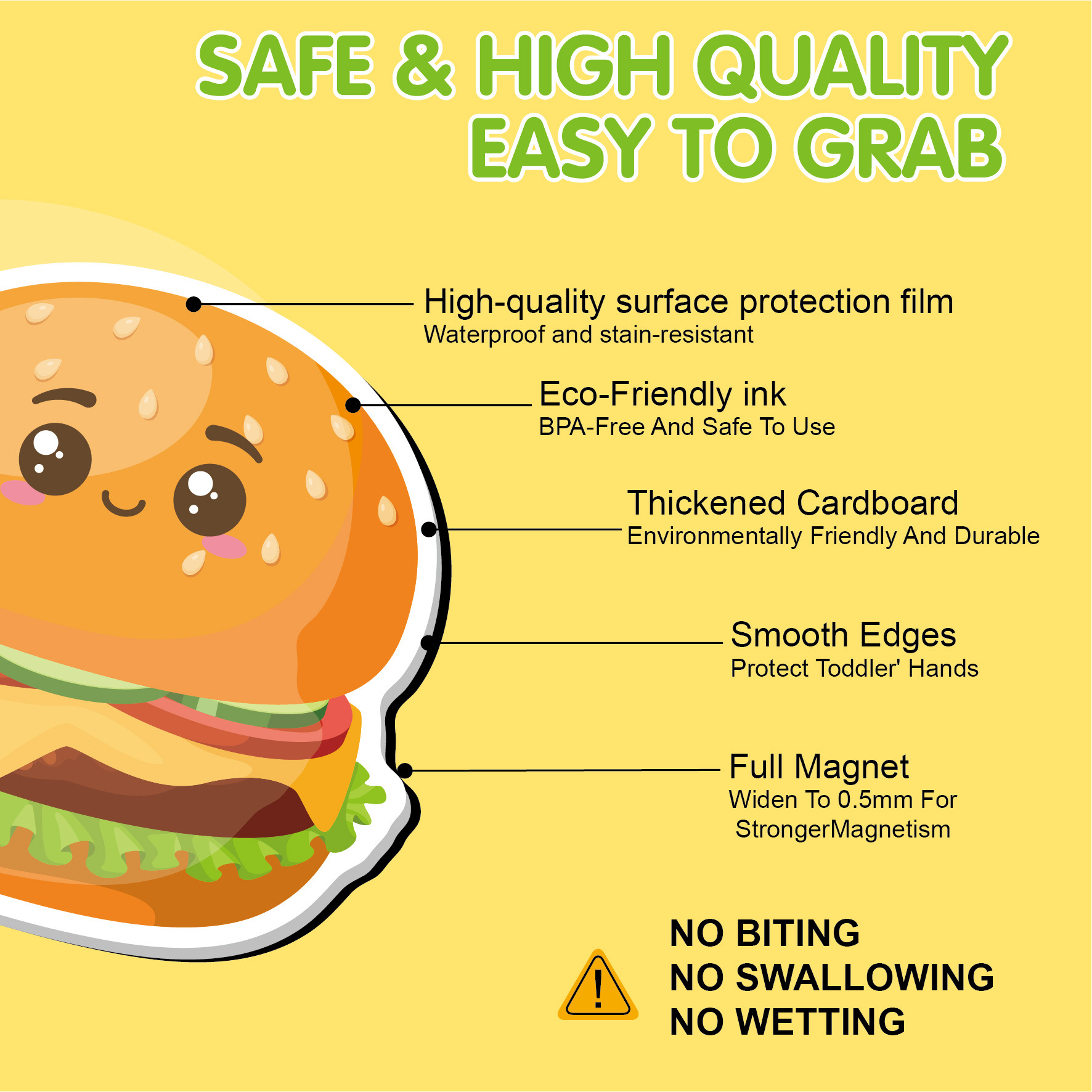 Delicious Food Magnets for Kids | Flexible Fridge Magnets with Global Cuisine Designs, Fun Kitchen Decor & Early Learning Tools