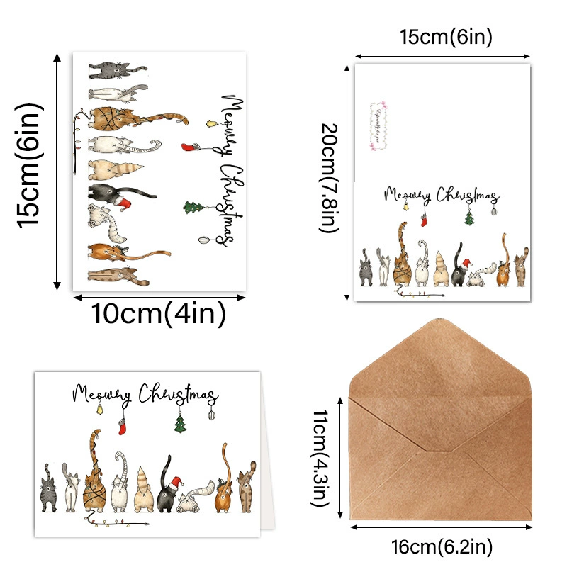 Mixed Design Holiday Greeting Card Set Christmas Birthday Thank You Wedding Note Cards with Envelopes Assorted Occasion Blank Message Cards for Gift Enclosure