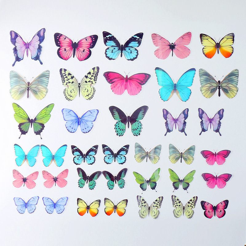 Lifelike 3D Butterfly Stickers: Dual-Purpose Wall Art & Cake Toppers, Premium PVC Material