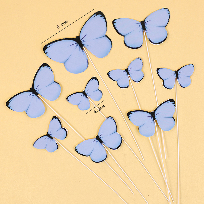 DIY Colorful Glittering Gold-Foil Butterflies & Wave Flags - Baking Toppers for Birthday Cakes, Perfect for Decorating Internet-Famous Dessert Tables